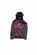 GRIME. LOGO PRINT PURPLE HOODIE