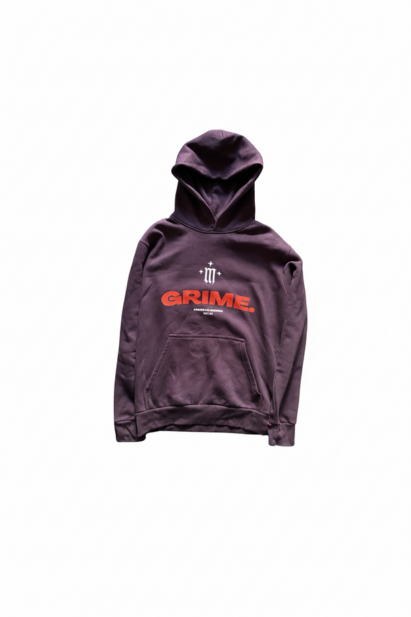 GRIME. LOGO PRINT PURPLE HOODIE